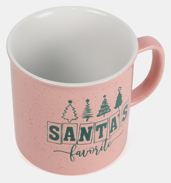 Sinsay - Коледна чаша с надпис „Santa’s Favorite“ - пастелнорозово