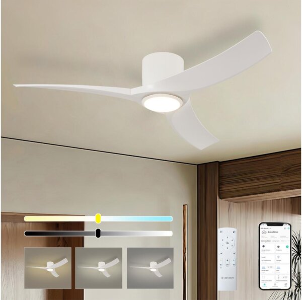 ZEVENTI - LED таванен вентилатор ORBITO LED/24W/230V Wi-Fi Tuya бял + с дистанционно управление