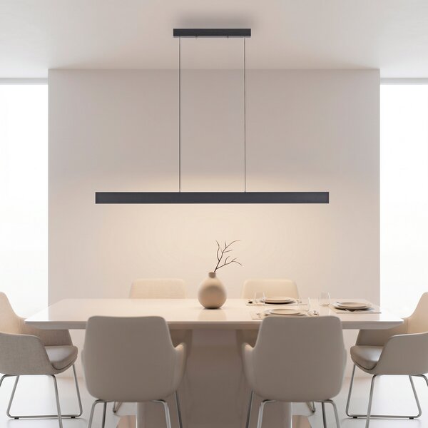 JUST LIGHT. GmbH LED висяща лампа „Адина“, черна, метал, 3 000 K, осветява нагоре/надолу, Черен, Дневна/трапезария, Алуминий, Модерен