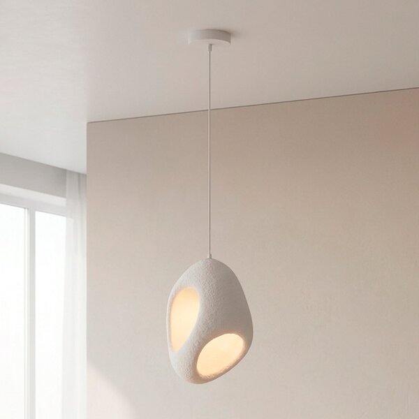 JUST LIGHT. GmbH Висяща лампа Artoni, бяла, пластмаса, E27, Затъмняване, Бял, Дневна/трапезария, Пластмаса, Модерен