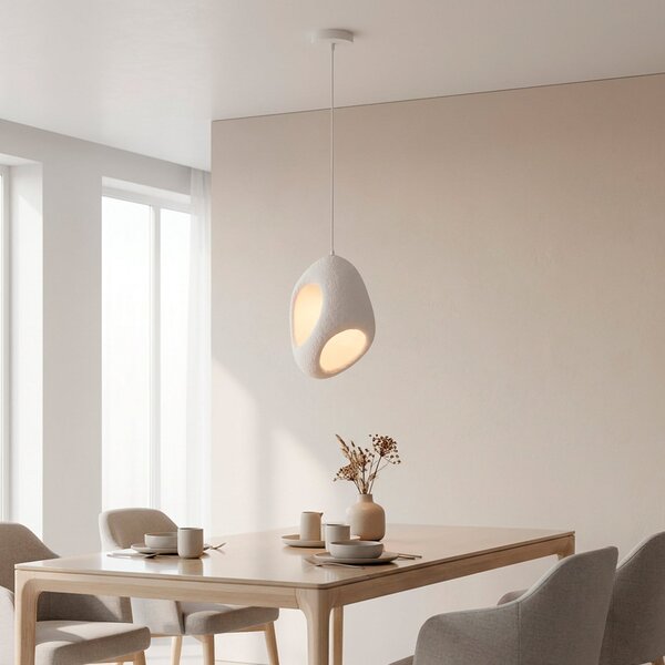 JUST LIGHT. GmbH Висяща лампа Artoni, бяла, пластмаса, E27, Затъмняване, Бял, Дневна/трапезария, Пластмаса, Модерен