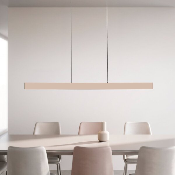 JUST LIGHT. GmbH LED висяща лампа „Адина“, пясъчно-бежова, метал, 3 000 K, осветява нагоре/надолу, Бежов, Дневна/трапезария, Алуминий, Модерен