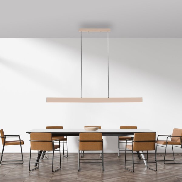 JUST LIGHT. GmbH LED висяща лампа „Адина“, пясъчно-бежова, метал, 3 000 K, осветява нагоре/надолу, Бежов, Дневна/трапезария, Алуминий, Модерен
