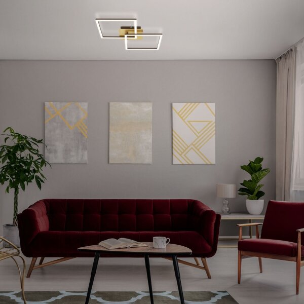 Briloner 3210-017 - LED Димируем плафон FRAME 2xLED/11W/230V златист