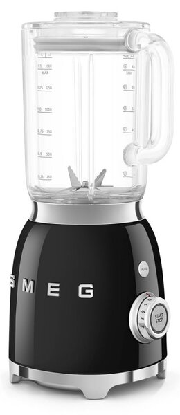 Блендер Smeg BLF03BLEU, 800W, 1.5 л, 18000 об/мин, 4 програми, 4 скорости + Пулс, Неръждаема стомана, Черен