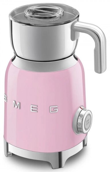 Уред за разпенване на мляко Smeg MFF11PKEU, 500 W, 600 мл, 8 програми, Подвижна кана, Автоматично изключване, Розов