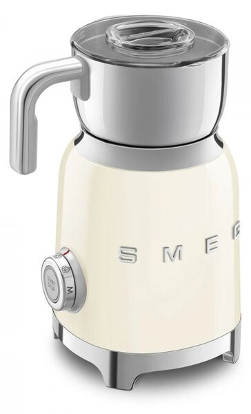 Уред за разпенване на мляко Smeg MFF11CREU, 500 W, 600 мл, 8 програми, Подвижна кана, Автоматично изключване, Крем