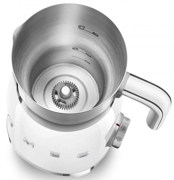 Уред за разпенване на мляко Smeg MFF11WHEU, 500 W, 600 мл, 8 програми, Подвижна кана, Автоматично изключване, Бял