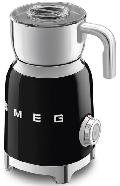 Уред за разпенване на мляко Smeg MFF11BLEU, 500 W, 600 мл, 8 програми, Подвижна кана, Автоматично изключване, Черен