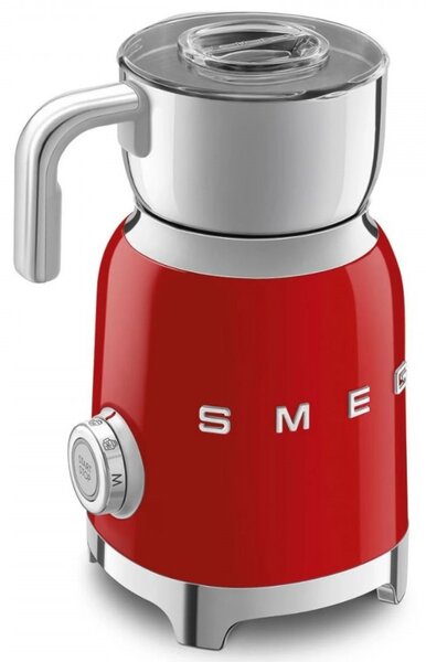 Уред за разпенване на мляко Smeg MFF11RDEU, 500 W, 600 мл, 8 програми, Подвижна кана, Автоматично изключване, Червен