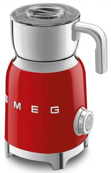Уред за разпенване на мляко Smeg MFF11RDEU, 500 W, 600 мл, 8 програми, Подвижна кана, Автоматично изключване, Червен