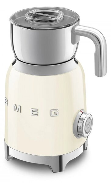 Уред за разпенване на мляко Smeg MFF11CREU, 500 W, 600 мл, 8 програми, Подвижна кана, Автоматично изключване, Крем