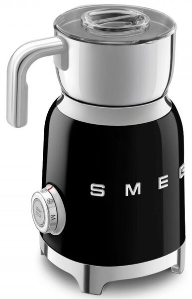 Уред за разпенване на мляко Smeg MFF11BLEU, 500 W, 600 мл, 8 програми, Подвижна кана, Автоматично изключване, Черен