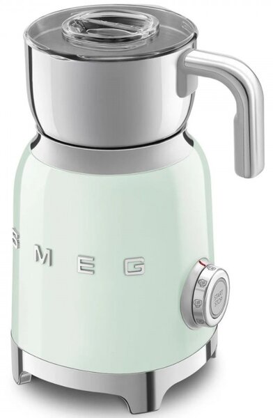 Уред за разпенване на мляко Smeg MFF11PGEU, 500 W, 600 мл, 8 програми, Подвижна кана, Автоматично изключване, Пастелно Зелен