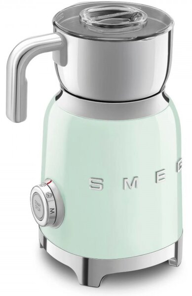 Уред за разпенване на мляко Smeg MFF11PGEU, 500 W, 600 мл, 8 програми, Подвижна кана, Автоматично изключване, Пастелно Зелен