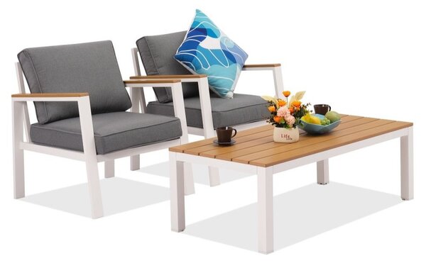 Zakintos Комплект мебели за тераса бял Garden Point