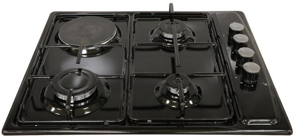 Плот за вграждане Kumtel LX-412BF, 1000W, 4.8 kW, 3 газови + 1 ел. зона, Система за безопасност, Черен