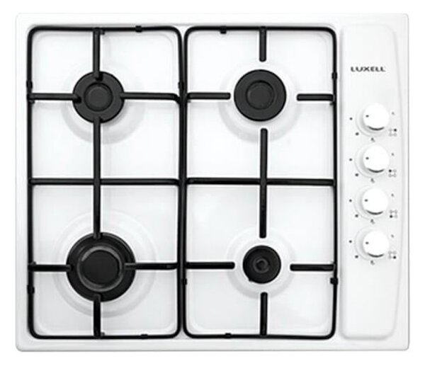 Плот за вграждане LUXELL LX-410BF AOA, 4 зони, Автоматично запалване, Система за безопасност, Пропан-бутан/природен газ, Бял