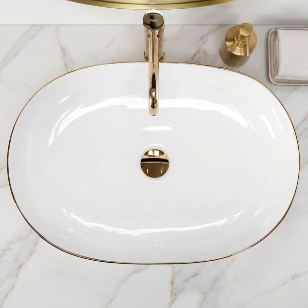 Умивалник за плот Rea CLEO White Gold Edge