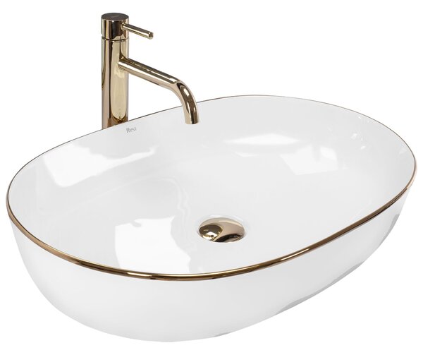 Умивалник за плот Rea CLEO White Gold Edge