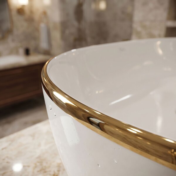 Умивалник за плот Rea CLEO White Gold Edge
