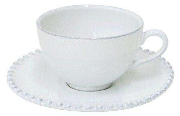 Бяла керамична чаша с чинийка , 250 ml Pearl - Costa Nova
