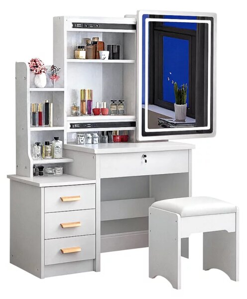 SET CRYSTAL – Тоалетка за грим с огледало и LED осветление