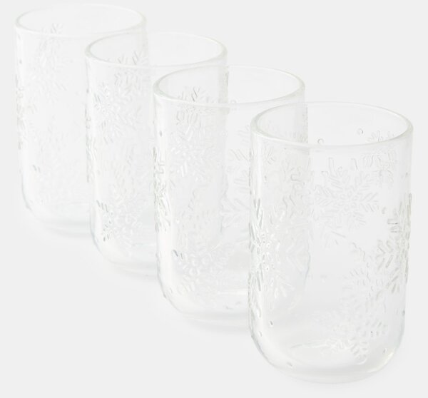 Sinsay - Чаши с мотив на снежинки 4 pack - clear