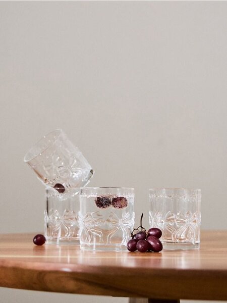 Sinsay - Чаши с релефен десен на панделки 4 pack - clear