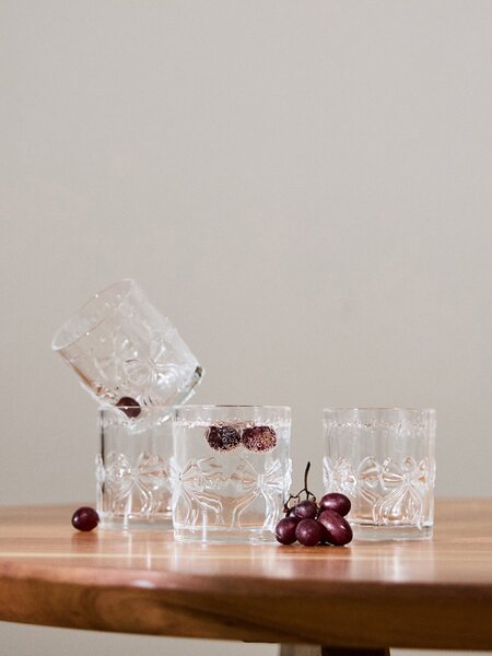 Sinsay - Чаши с релефен десен на панделки 4 pack - clear