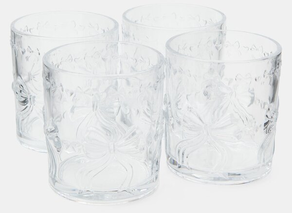 Sinsay - Чаши с релефен десен на панделки 4 pack - clear