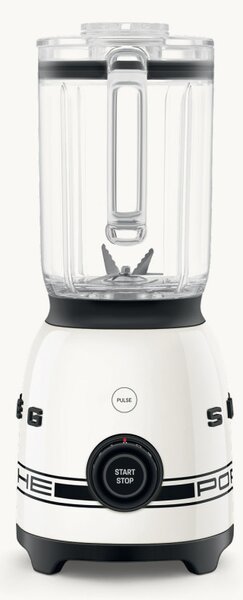 Блендер Smeg Porsche BLF03PCWEU, 800W, 1.5 л, 18000 об/мин, 4 програми, 4 скорости + Пулс, Неръждаема стомана, Бял