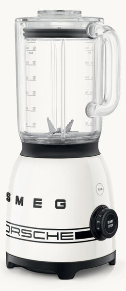 Блендер Smeg Porsche BLF03PCWEU, 800W, 1.5 л, 18000 об/мин, 4 програми, 4 скорости + Пулс, Неръждаема стомана, Бял