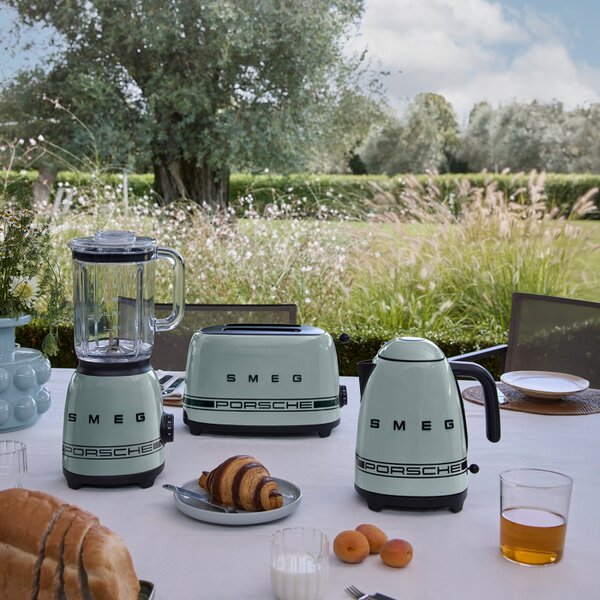 Блендер Smeg Porsche BLF03PSGEU, 800W, 1.5 л, 18000 об/мин, 4 програми, 4 скорости + Пулс, Неръждаема стомана, Зелен