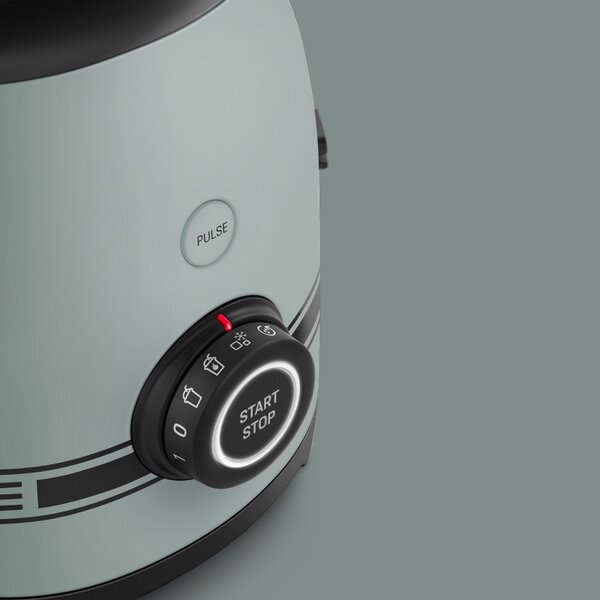 Блендер Smeg Porsche BLF03PSGEU, 800W, 1.5 л, 18000 об/мин, 4 програми, 4 скорости + Пулс, Неръждаема стомана, Зелен