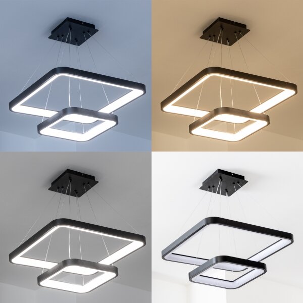 Brilagi - Димируем LED полилей на кабел FALCON SLIM LED/78W/230V 50x50 cm черен + дистанционно управление