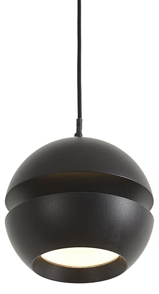 Модерна релсова система черна с 6 прожектора и 4 висящи лампи Easylift 1-фазна - Slimline Uzzy Tira