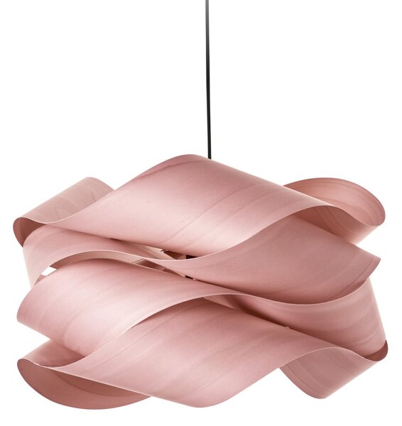 LZF LAMPS висяща лампа Link, светлорозова/никелова, Ø 46 cm, дърво, Затъмняване, Розов / Розе, Дневна/трапезария, Дървесина, Дизайн
