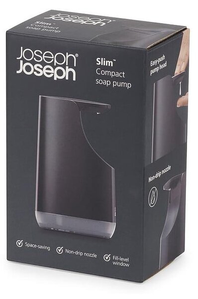 Черен пластмасов диспенсер за сапун 350 ml Slim – Joseph Joseph