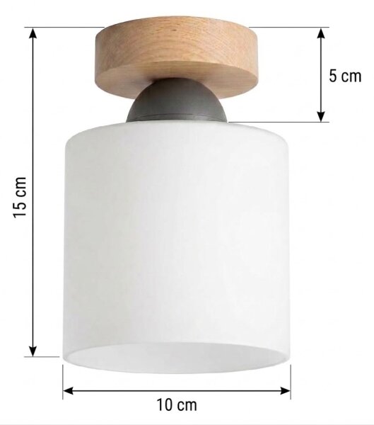 BRILAGI - LED таванно осветително тяло RETRO GLASS 1xE27/60W/230V Ø 10 см дъб/бял