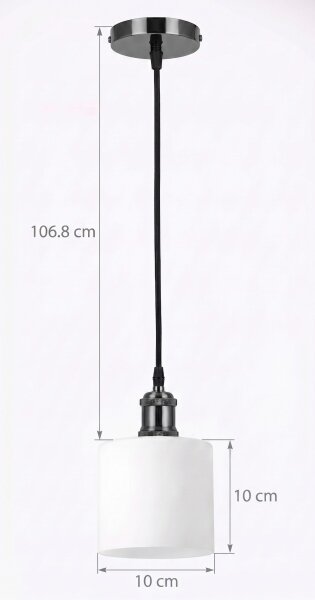 BRILAGI - LED Висяща лампа на кабел RETRO GLASS 1xE27/60W/230V Ø 10 см черен/бял