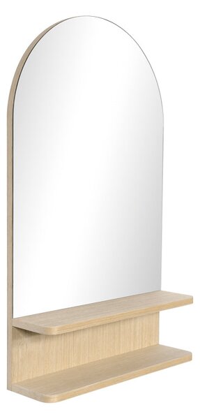 Огледало с рафт Mensola mdf в естествен нюанс 45.7x12.7x76.2см