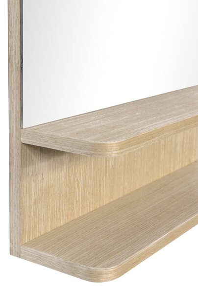 Огледало с рафт Mensola mdf в естествен нюанс 45.7x12.7x76.2см