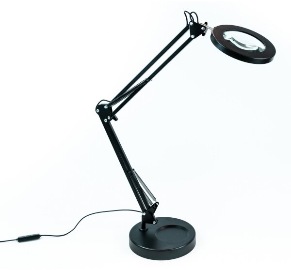 Brilagi - LED Димируема настолна лампа с лупа LED/12W/5V 3000/4200/6000K черен