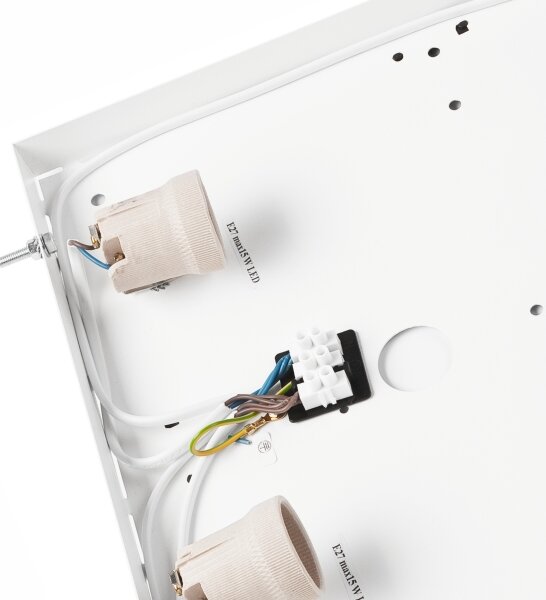 Плафон NATURAL SQUARE 4xE27/15W/230V 39x39 см бор/черен