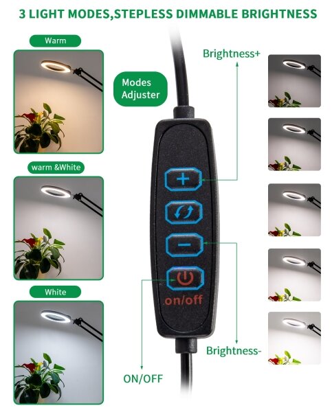 Brilagi - LED Димируема настолна лампа с лупа LED/12W/5V 3000/4200/6000K черен