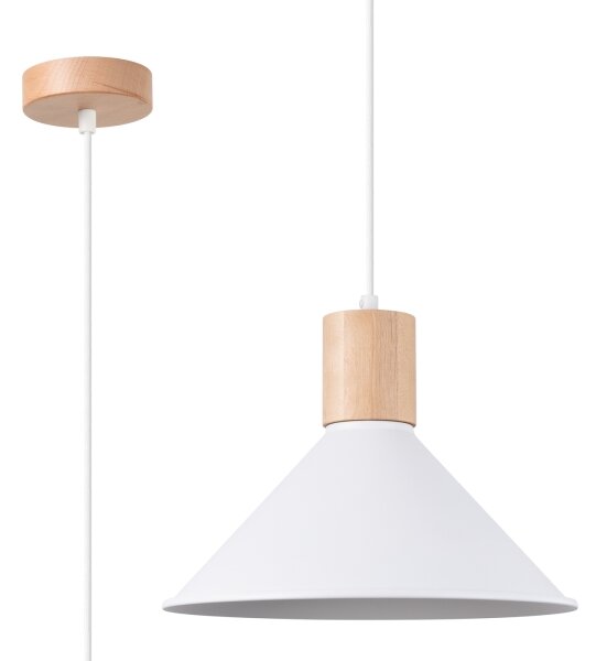 Sollux SL.1319 - Пендел JAGA 1xE27/15W/230V Ø 30 см бял