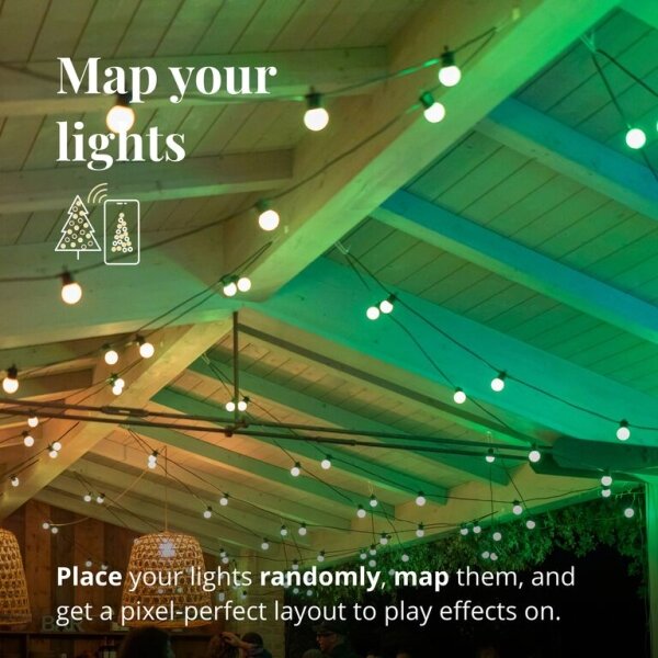 Twinkly TWF020STP-BEU - LED RGB Екстериорен декоративни лампички 20xLED 14 м IP44 Wi-Fi