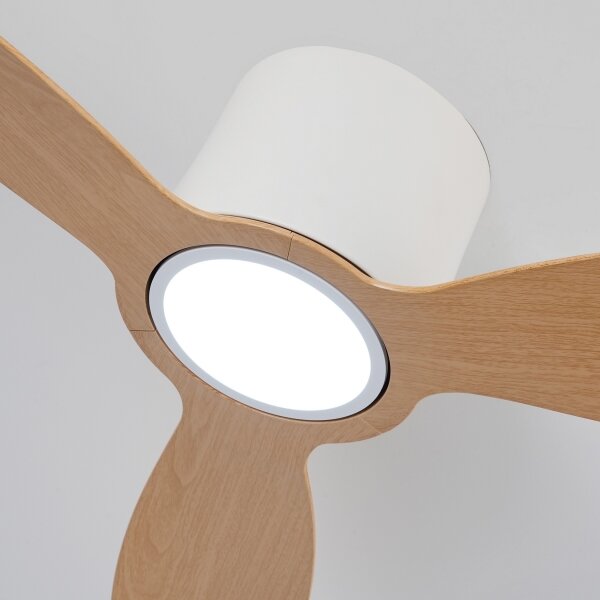 ZEVENTI - LED таванен вентилатор VENTORA LED/24W/230V Wi-Fi Tuya бял/дъб + дистанционно управление