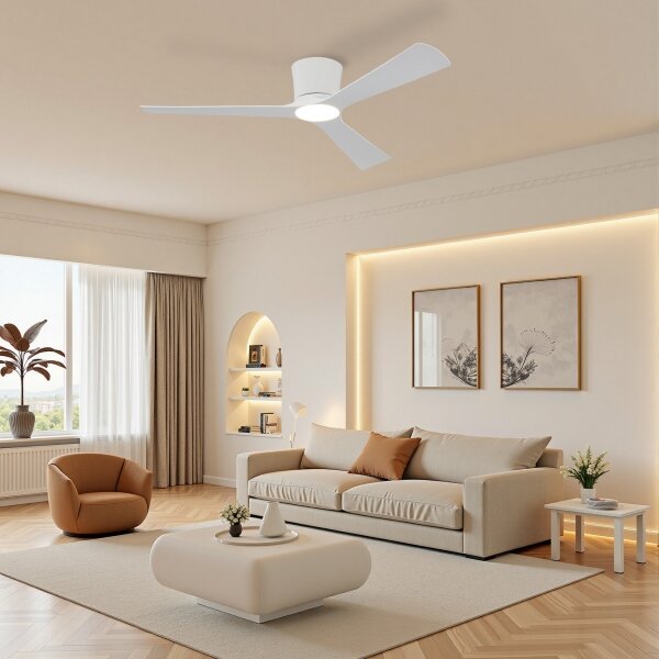ZEVENTI - LED таванен вентилатор AUREX LED/24W/230V Wi-Fi Tuya бял + с дистанционно управление